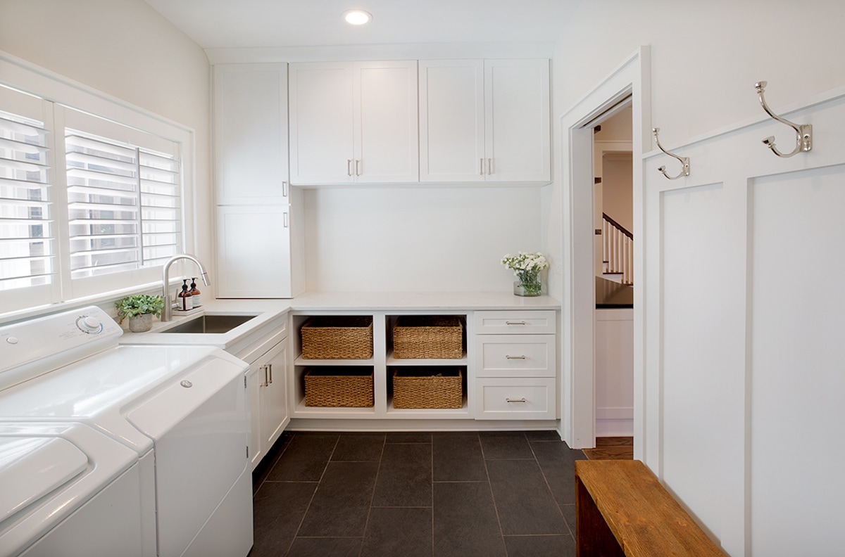 A renovated laundry room as part of a whole home renovation project.