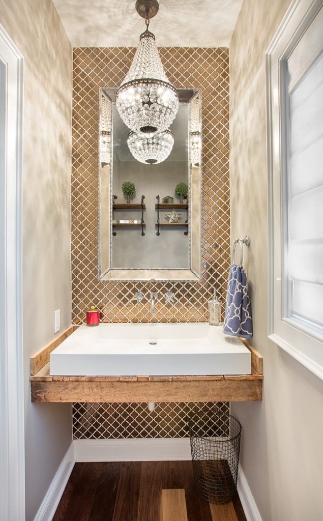 A renovated powder room.